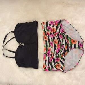 Torrid Size 3 floral high wasted bikin